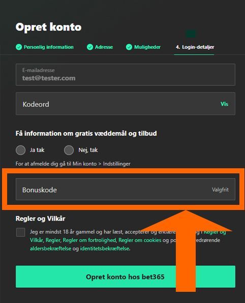 Bet365 Bonuskode - Sådan gør du