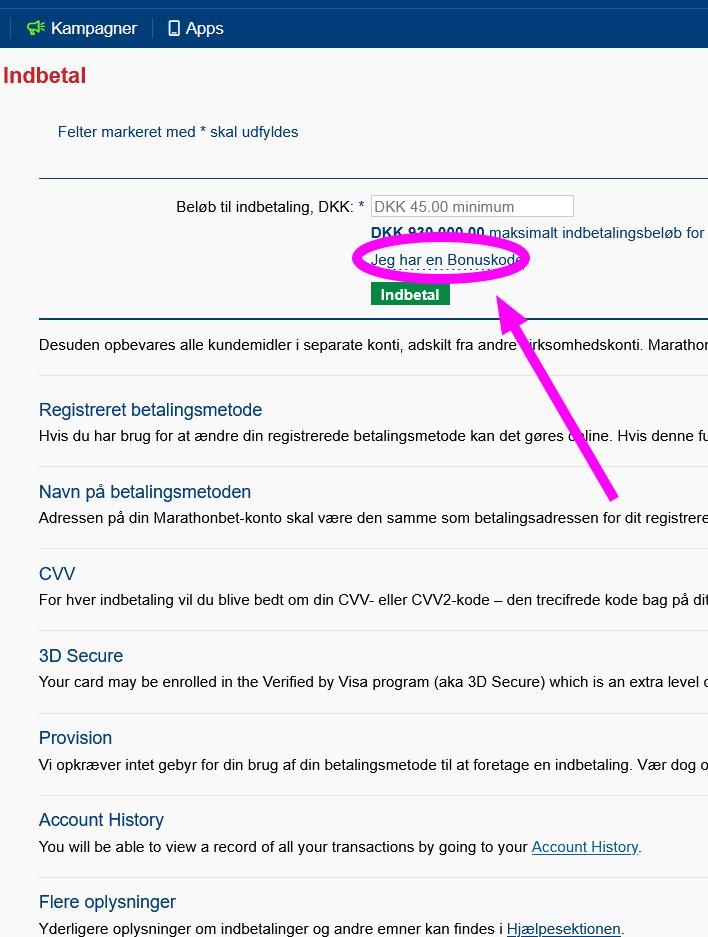 Marathonbet Bonuskode - Sådan gør du