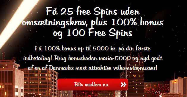 Få bonus på Maria Casino og FREE spins