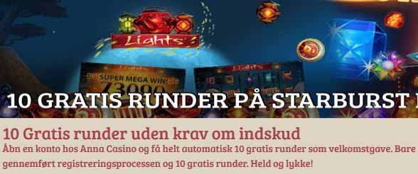 10 gratis spins på helt nyt spændende casino