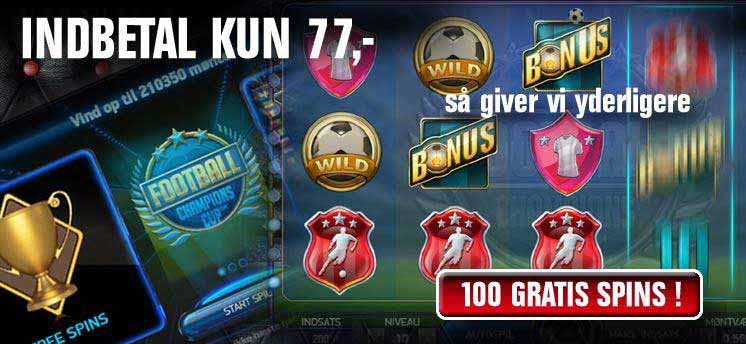 Nyt casino med 100 gratis spins på EM spilleautomaten