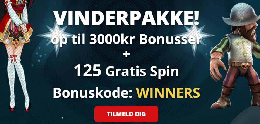125 gratis spins og hele 3 velkomstbonusser på dette nye casino