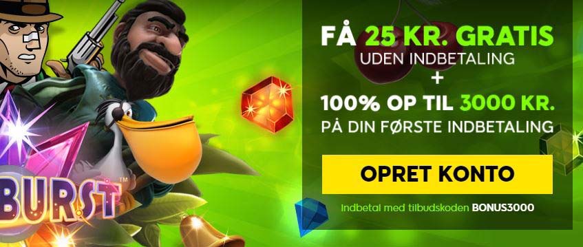 Ny bonus: kr. 25,- ganske gratis til nye kunder + unik bonus ved indbetaling Ny bonus: kr. 25,- ganske gratis til nye kunder + unik bonus ved indbetaling