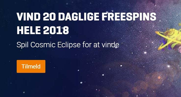 Vind 20 gratis spins hver dag i hele 2018