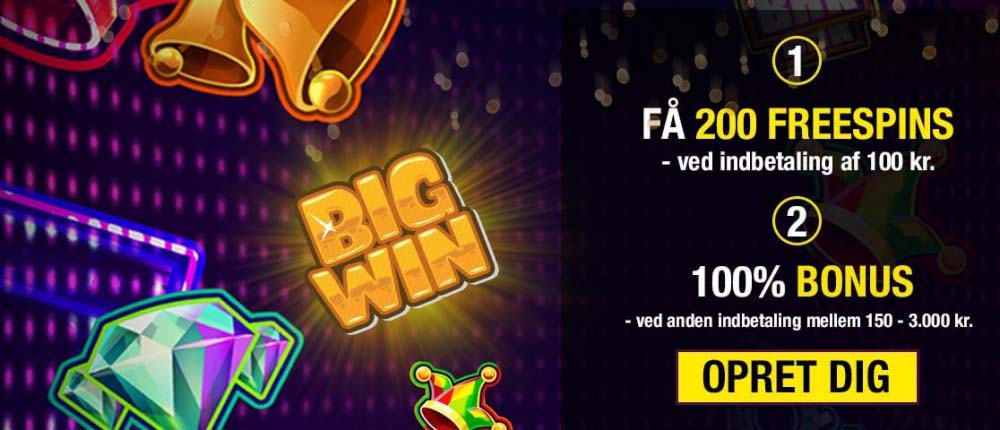 Få 200 gratis spins på Jokerpro og 100% bonus på 3.000 kr.