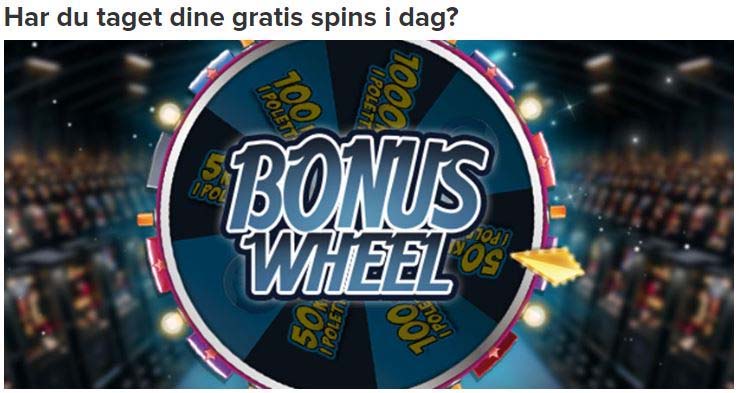 Bonushjulet er tilbage og du kan få 3x30 gratis spins + 175 kroner i bonus