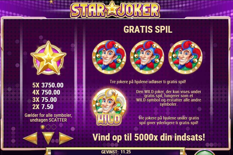 Start 2019 med 750 gratis spins på Star Joker - ingen indbetaling nødvendig