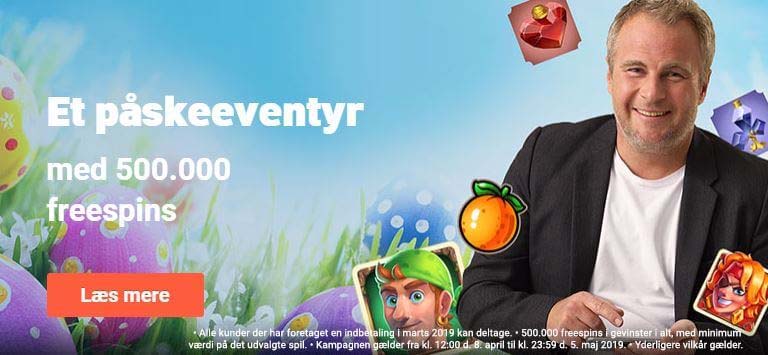 Påsken varer næsten til Pinse og 500.000 Free Spins står klar til udlevering Påsken varer næsten til Pinse og 500.000 Free Spins står klar til udlevering
