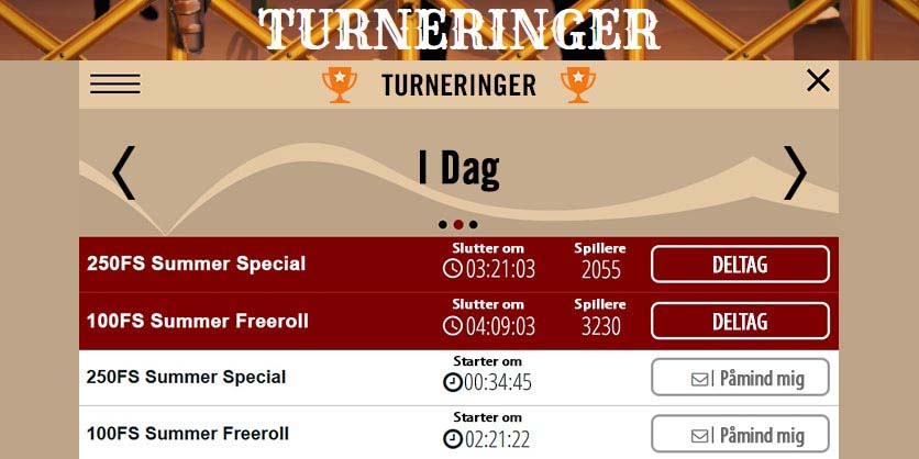 Daglige Sommer Freeroll turneringer med masser af Free spins og ny bonuspakke Daglige Sommer Freeroll turneringer med masser af Free spins og ny bonuspakke