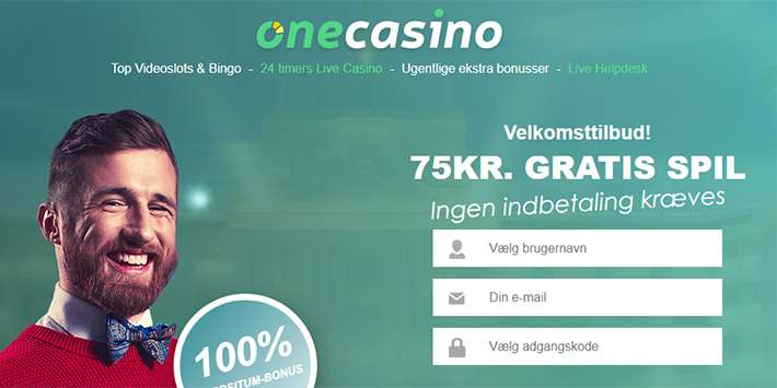 Nyt Casino med gratis bonus - få 75 kr. fra One Casino