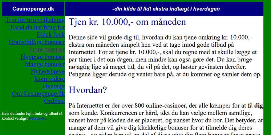 Casinopenge.dk 25 år. Del 2: En anderledes casinoside