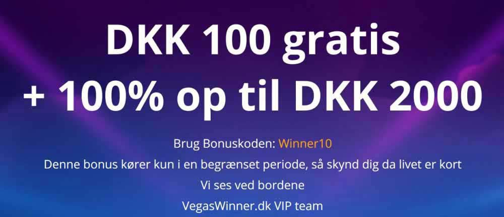 100 kroner gratis casinopenge - Unikt tilbud du får dem kun her!