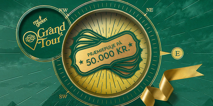 Log ind og vind kontantpræmier for 50.000 kr. på Mr Green