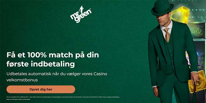 Få 100% op til 1.000 kr. på Mr Green