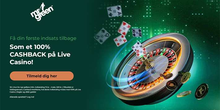 Få op til 500 kr. Cashback på Live Casino