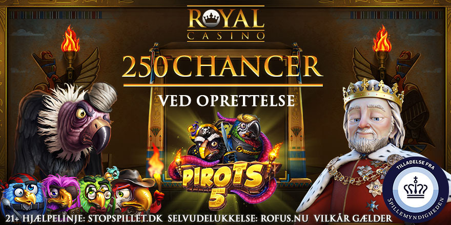 Eksklusivt: 250 Free Spins til Pirots 5 uden indskud