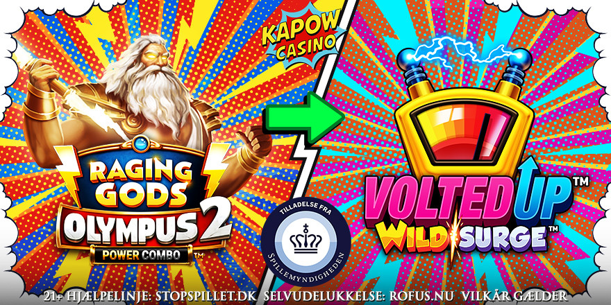 Eksisterende spillere: Få 50 Free Spins til VoltedUP WildSurge