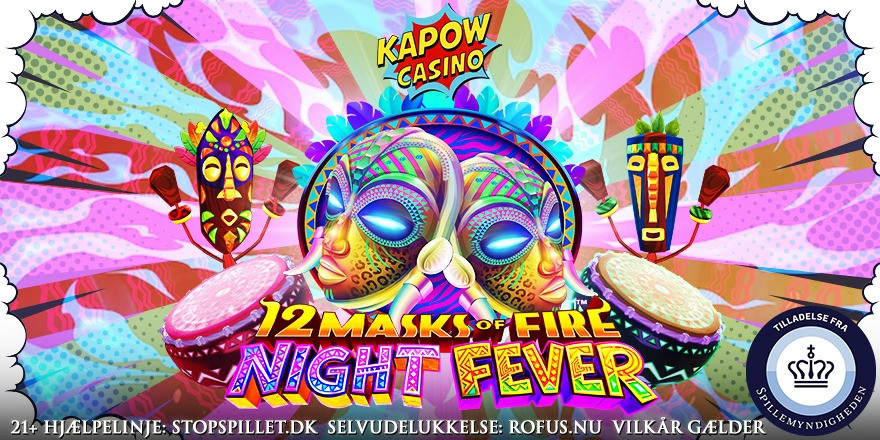 Eksisterende spillere: Få 5 Gratis Spins til 12 Masks of Fire Night Fever
