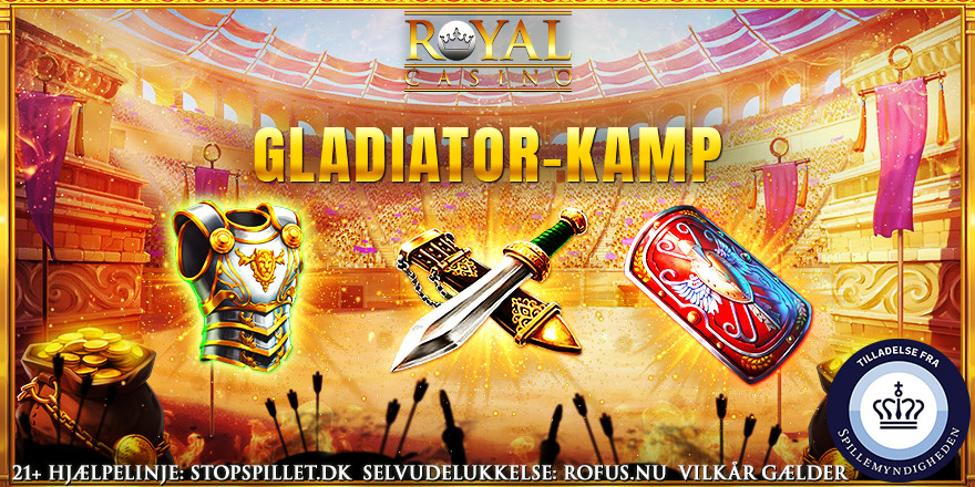 Tag til Gladiatorkamp med Royal Casino og vind Free Spins og penge