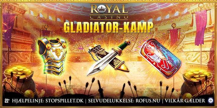 Tag til Gladiator-kamp hos Royal Casino og vind Free Spins eller penge