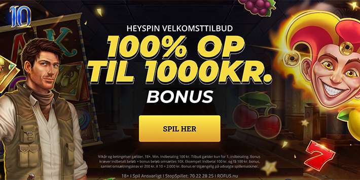 Få 1.000 kr. bonus på HeySpin