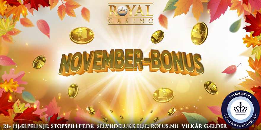Få 100% november-bonus på 100 kr.