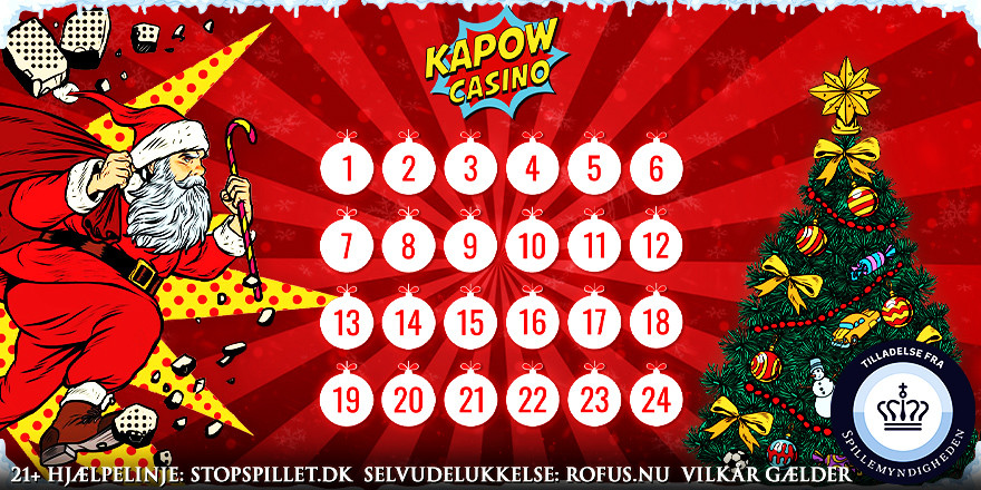 Vind Free Spins og penge i Kapow Casino's Julekalender