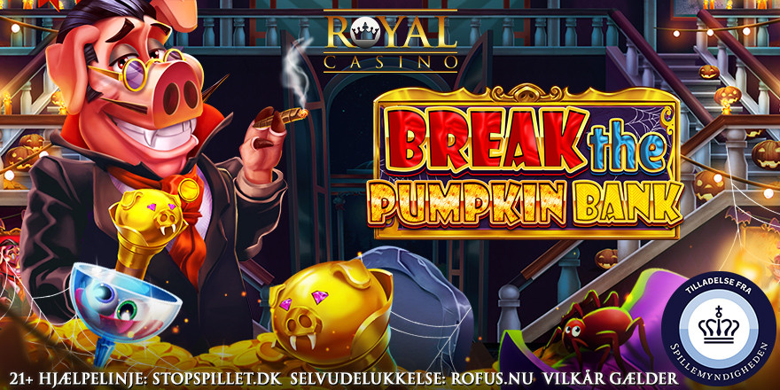 Eksisterende spillere: Free Spins til Break the Pumpkin Bank på Royal Casino