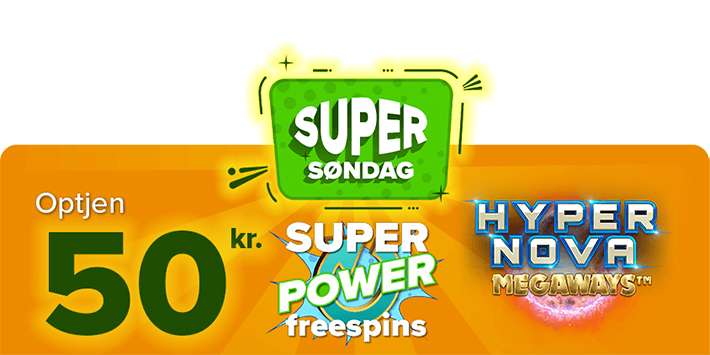 Få for 50 kr. SuperPower Free Spins