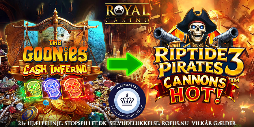 Få 5 Super Spins til Riptide Pirates 3 Cannons Hot