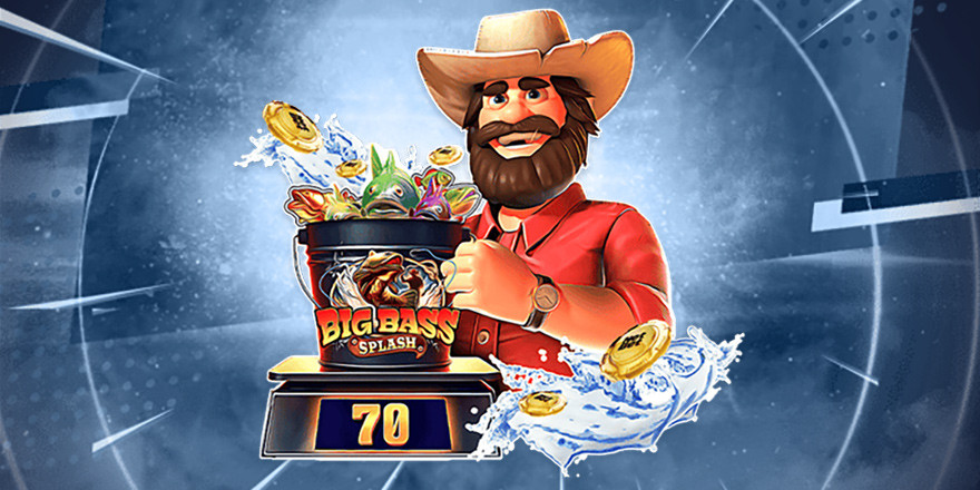 Få 70 Free Spins på Big Bass Splash