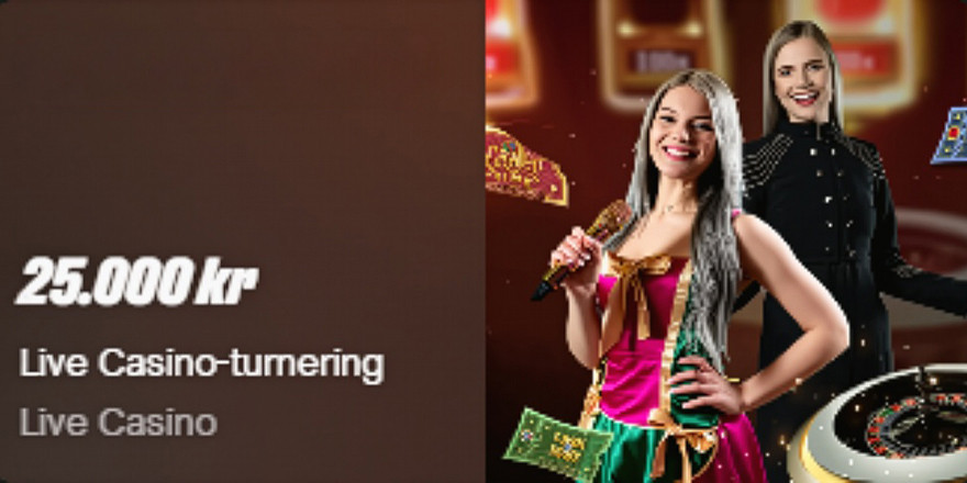Live Casino-turnering: Spil med om 25.000 kr. i ekstrapræmier