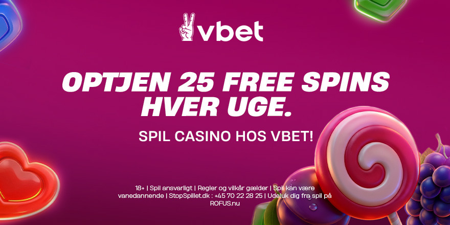 Spil søndag og få 25 Free Spins hver mandag på VBET