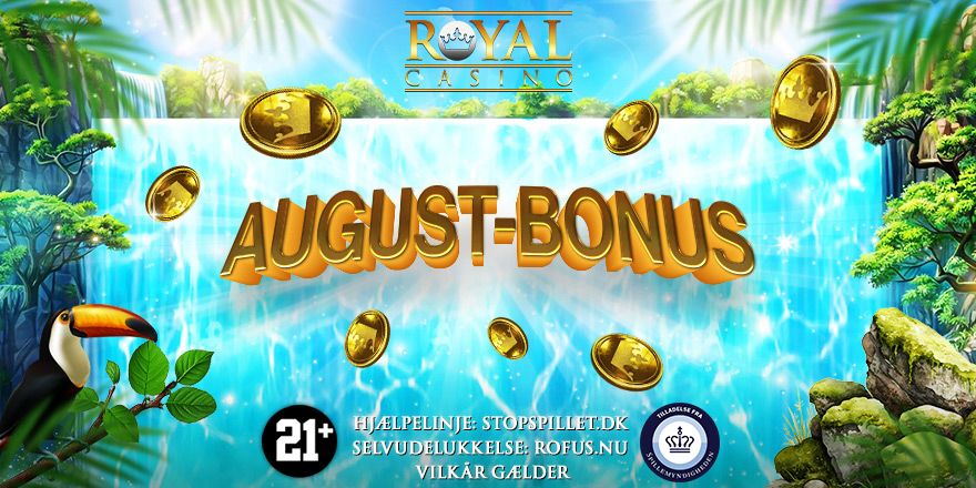 Få en 100% august-bonus på 100 kr. 