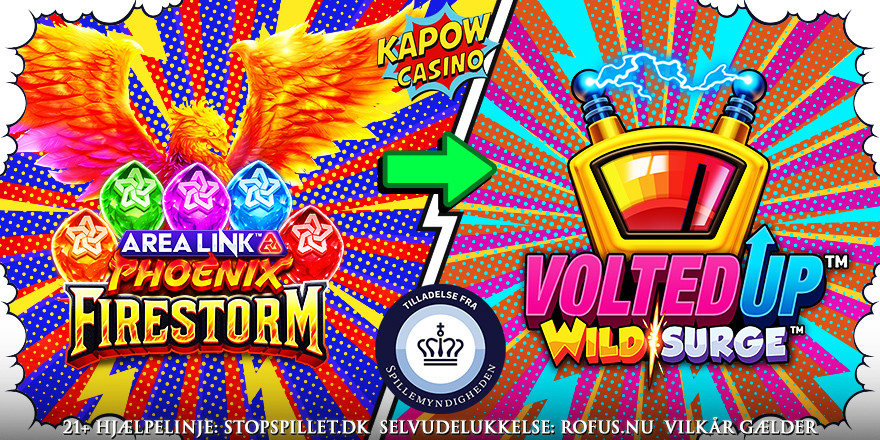 Få 50 Free Spins til VoltedUP WildSurge på Kapow