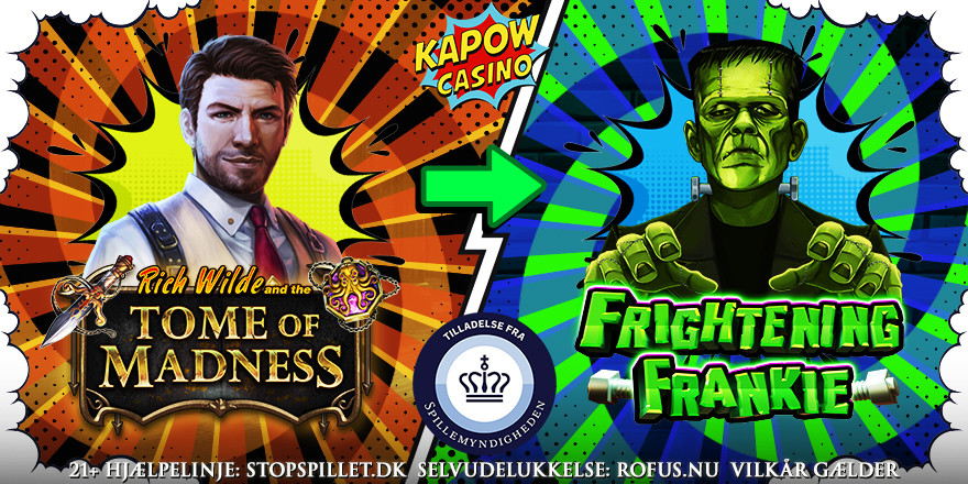 Få 100 Free Spins til Frightening Frankie på Kapow