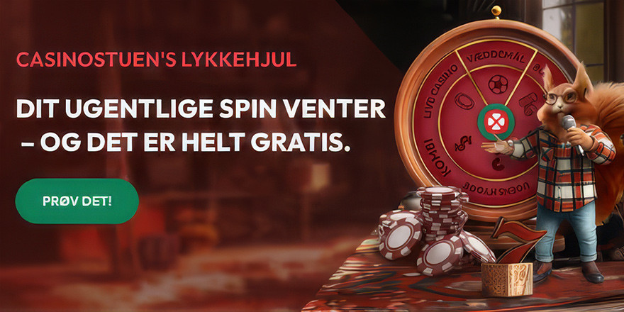 Spil Lykkehjulet gratis hver uge på Casinostuen