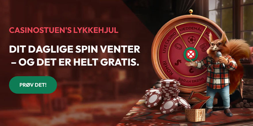 Spil Lykkehjulet gratis hver dag på Casinostuen