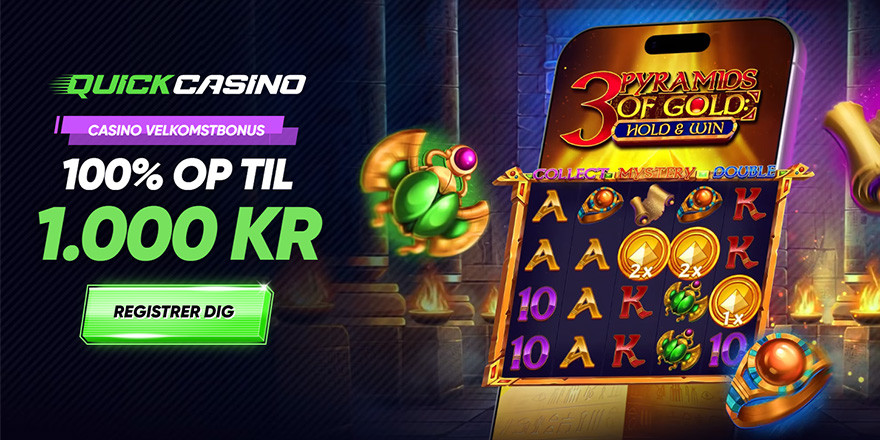 Få 100% Casino Bonus op til 1.000 kr. på Quickcasino