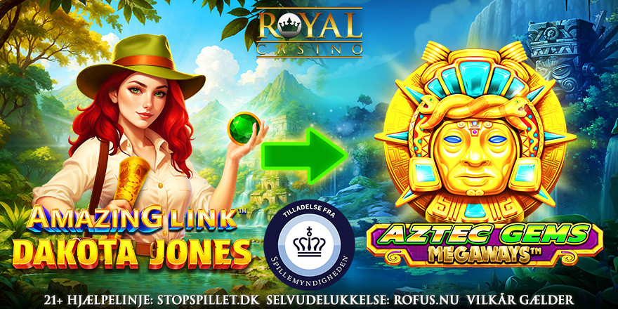 Få 100 Free Spins til Aztec Gems Megaways på Royal Casino