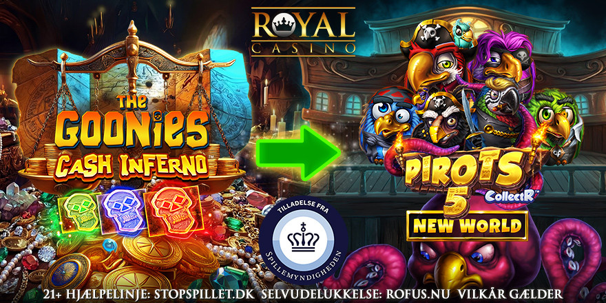 Få 5 Super Spins til Pirots 5 på Royal Casino