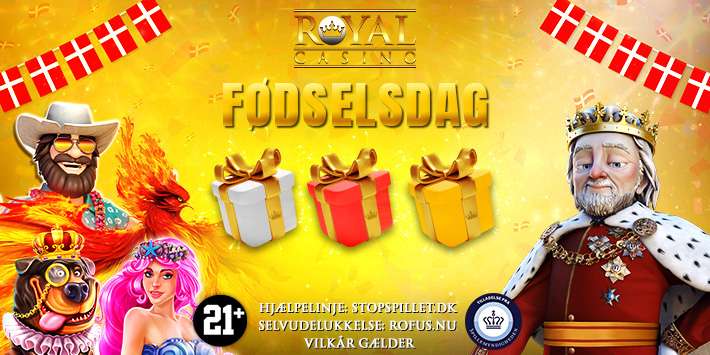 Kom til fødselsdag hos Royal Casino: Du får gaverne!